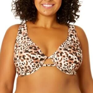 NWT Time and Tru Padded Underwire Watercolor Cheetah Bikini Top Size 3X